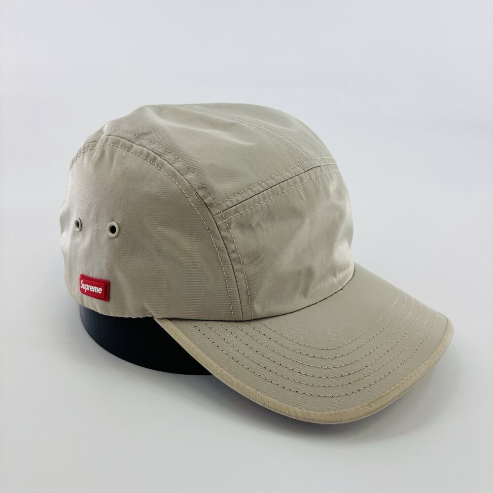 Supreme 5 Panel Hat Cap Clip Back Adjustable One Size Beige USA